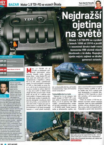 SM test Motor 1,9 TDI Škoda