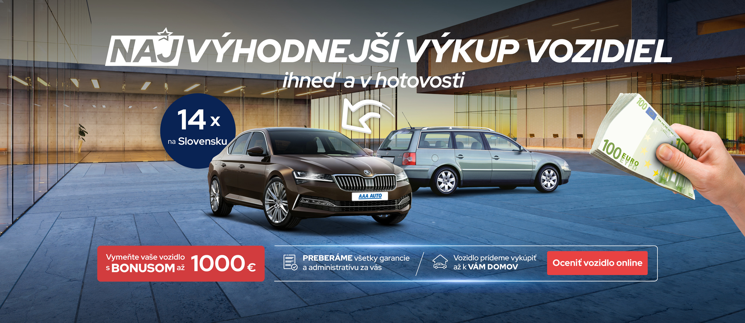 Výkup áut v hotovosti aj prevodom v AAA AUTO