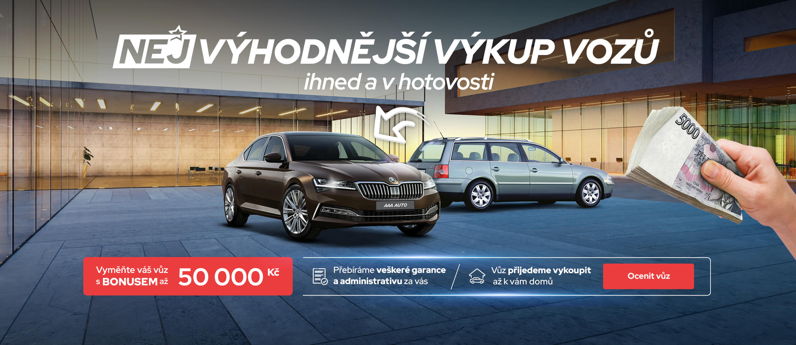 Nejvýhodnější výkup vozů ihned a v hotovosti v AAA AUTO