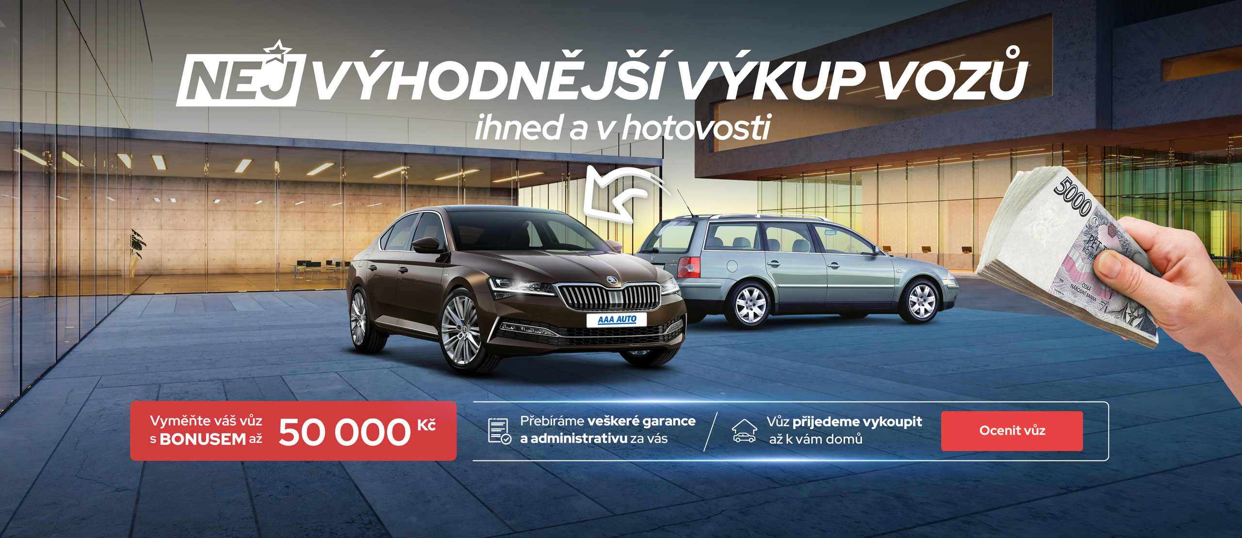 Nejvýhodnější výkup vozů ihned a v hotovosti v AAA AUTO