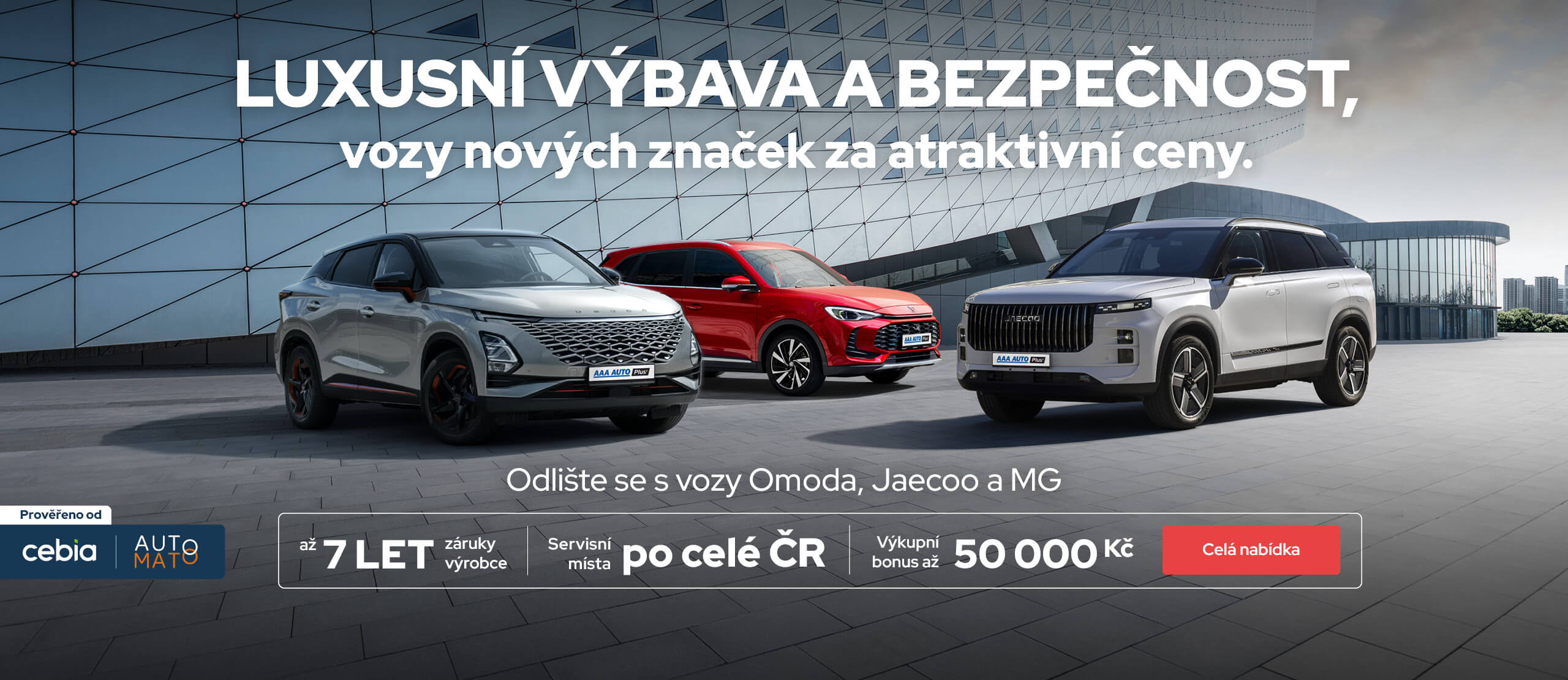 Luxusní výbava a bezpečnost, vozy nových značek za atraktivní ceny.