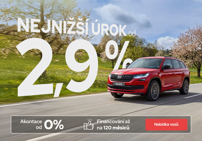 Financování od AAA AUTO - Nejnižší úrok od 2,9%