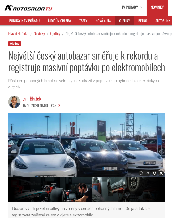 Největší český autobazar směřuje k rekordu a registruje masivní poptávku
