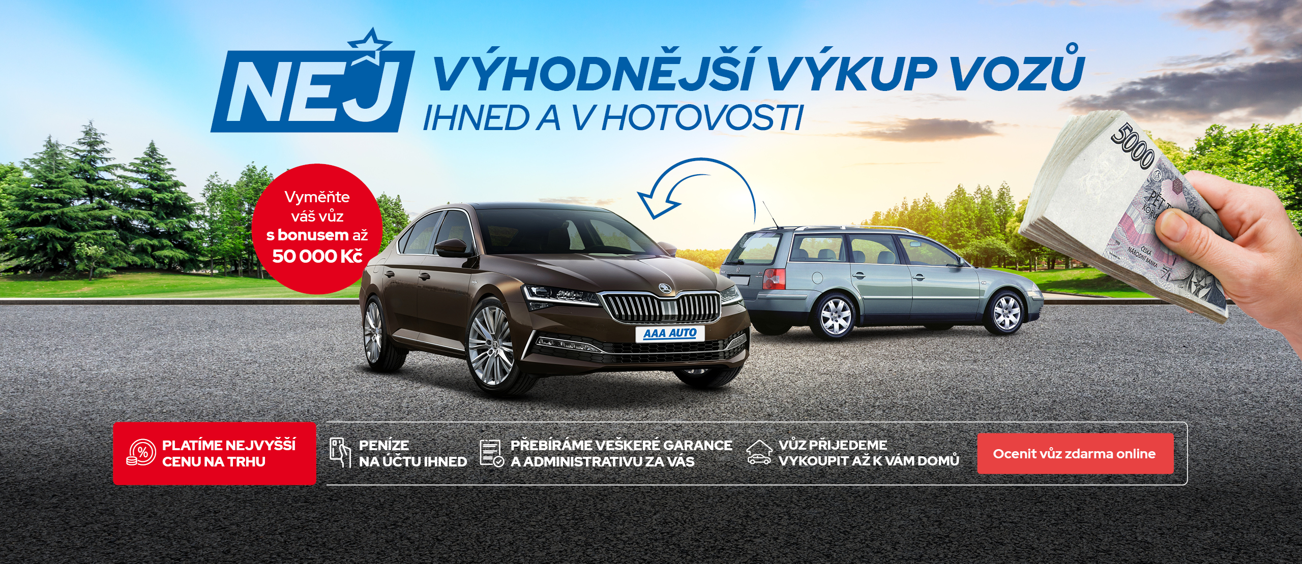 Výkup vozů ihned v hotovosti i převodem