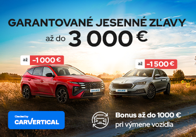 Garantované jesenné zľavy až do 3000 €