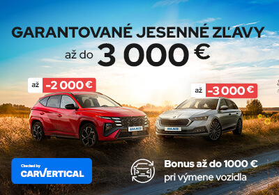 Garantované jesenné zľavy až do 3000 €