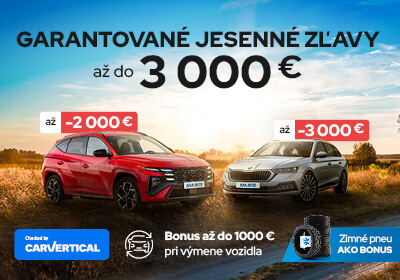 Garantované jesenné zľavy až do 3000 €